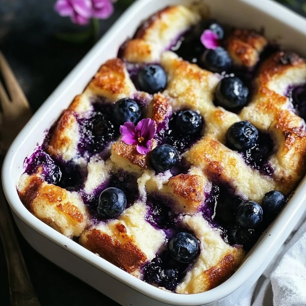 Fluffy Blueberry French Toast Casserole