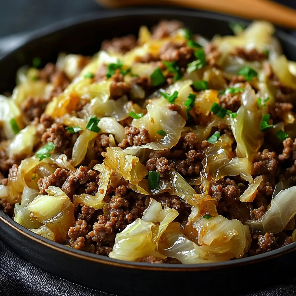 Ground Beef and Chopped Cabbage