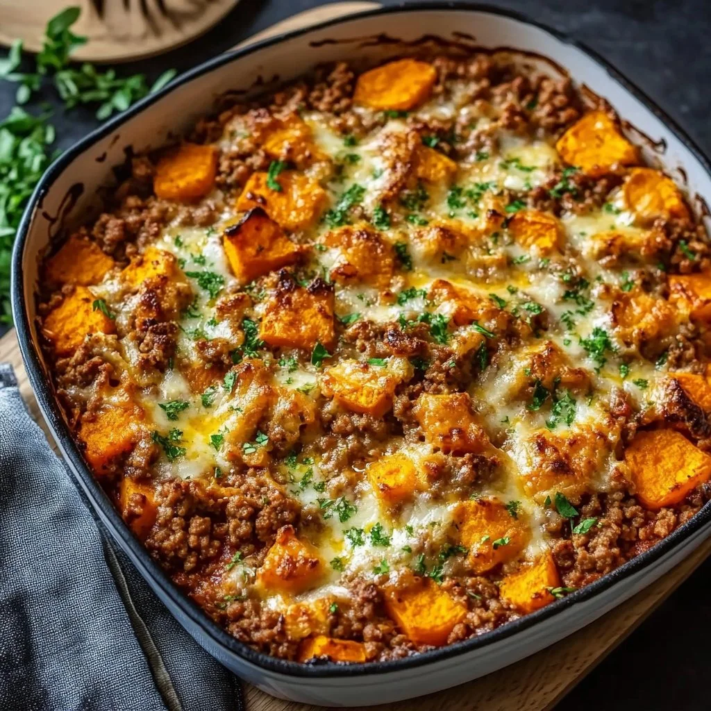 Ground Turkey Sweet Potato Bake