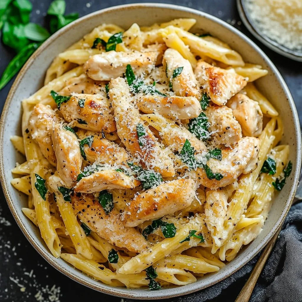 Healthy Garlic Parmesan Chicken Pasta