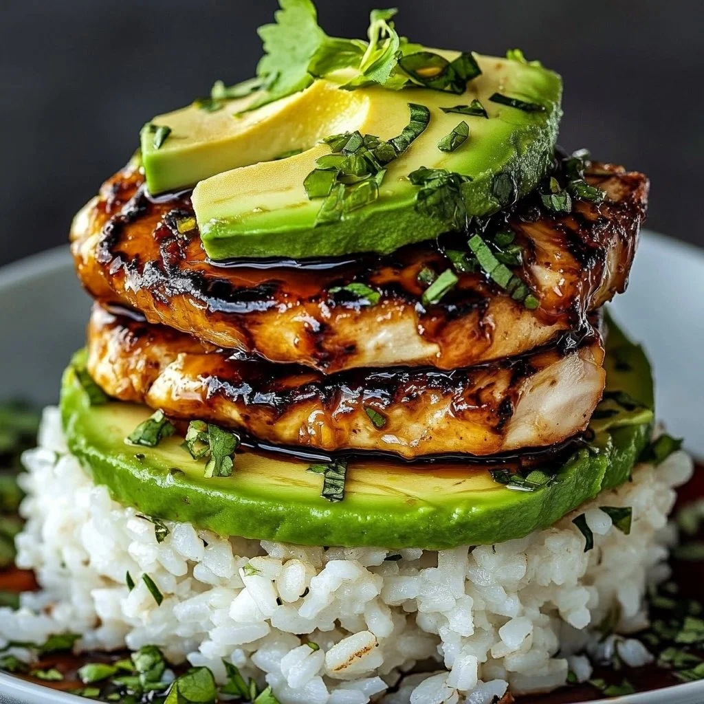 Tangy Honey Lime Chicken & Avocado Rice Stack That Delights