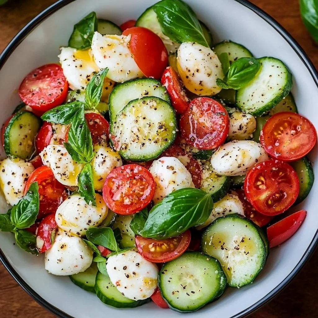 Juicy Cucumber Caprese Salad