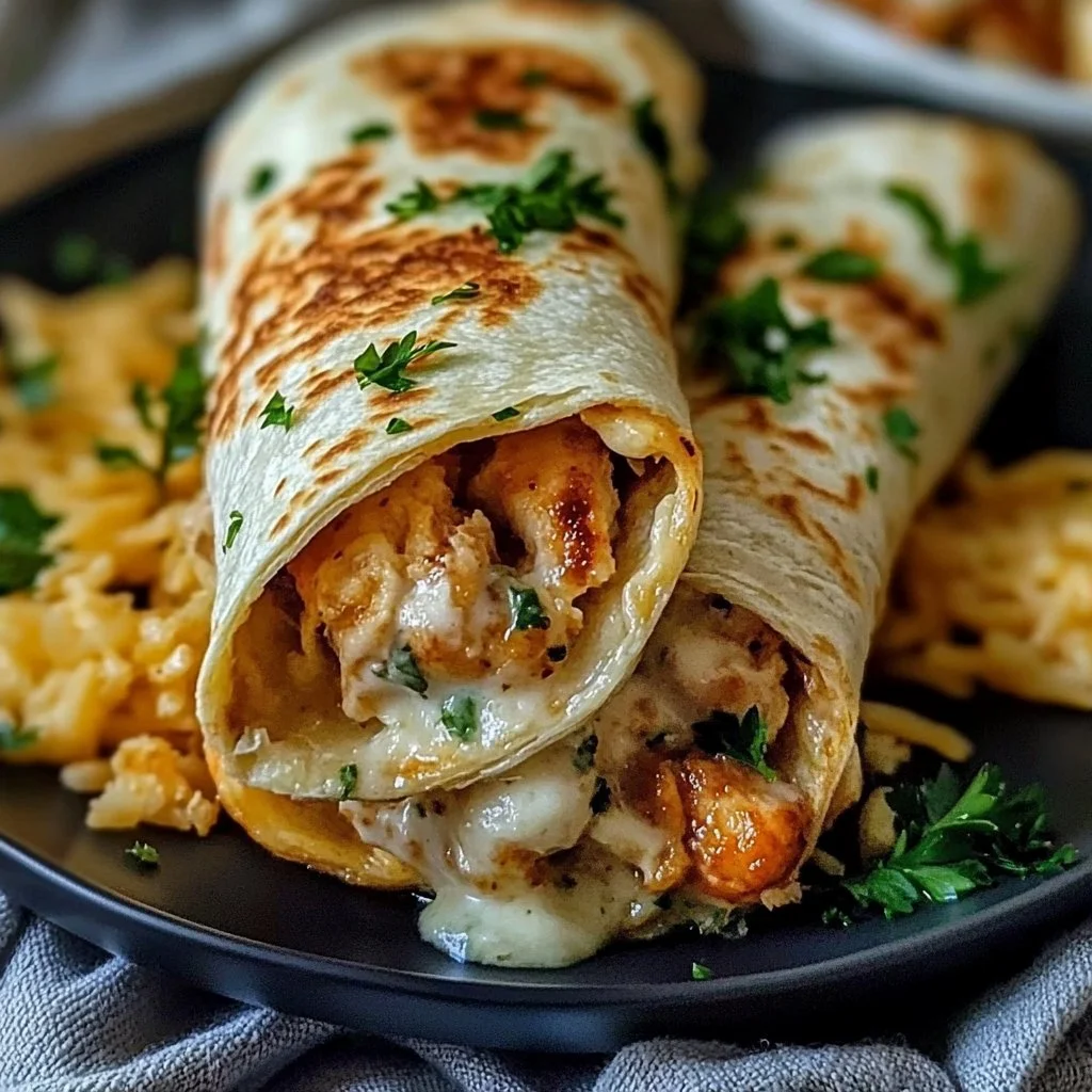 Low Carb Cheesy Garlic Chicken Wraps