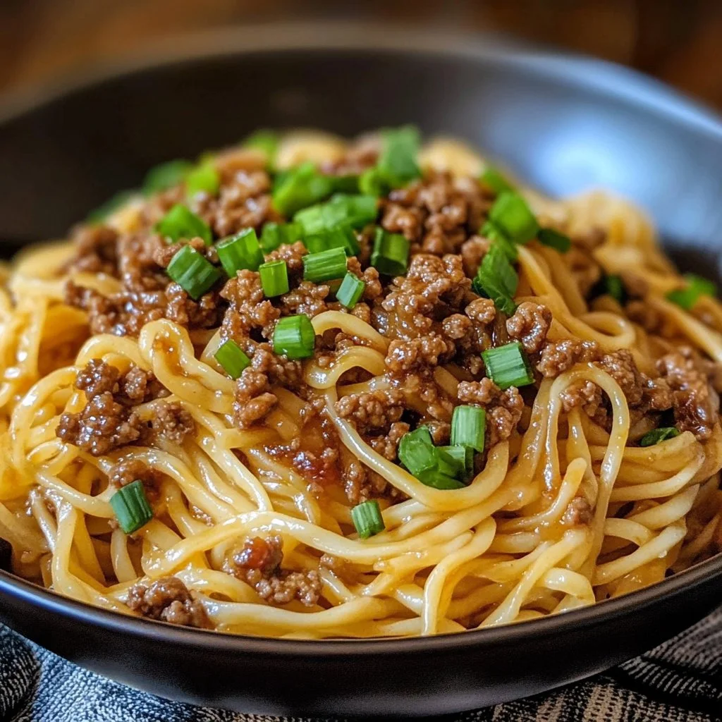 Mongolian Ground Beef Noodles
