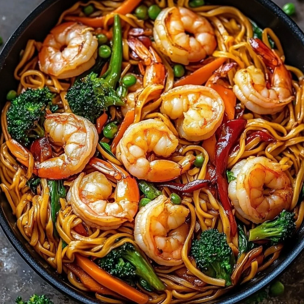 One-Pan Shrimp Stir Fry with Noodles