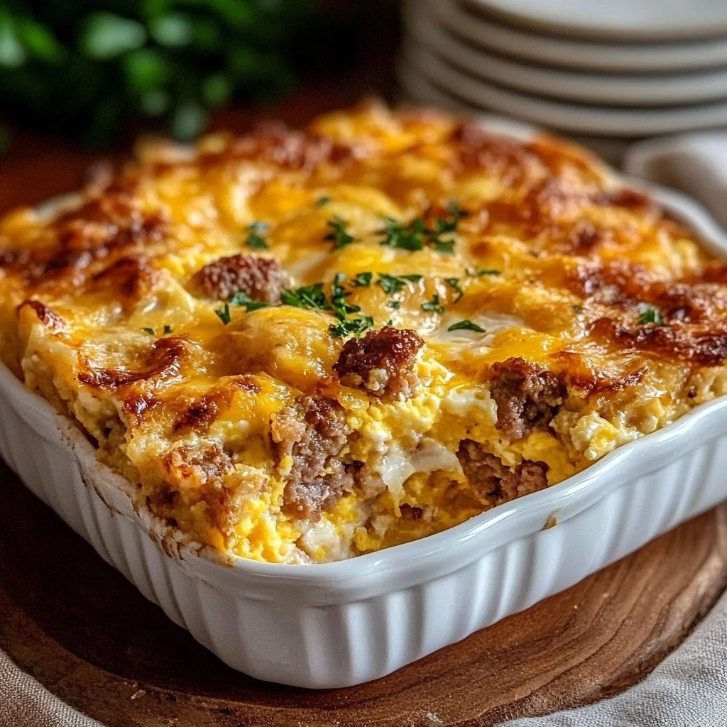 Quick Overnight Sausage and Egg Casserole