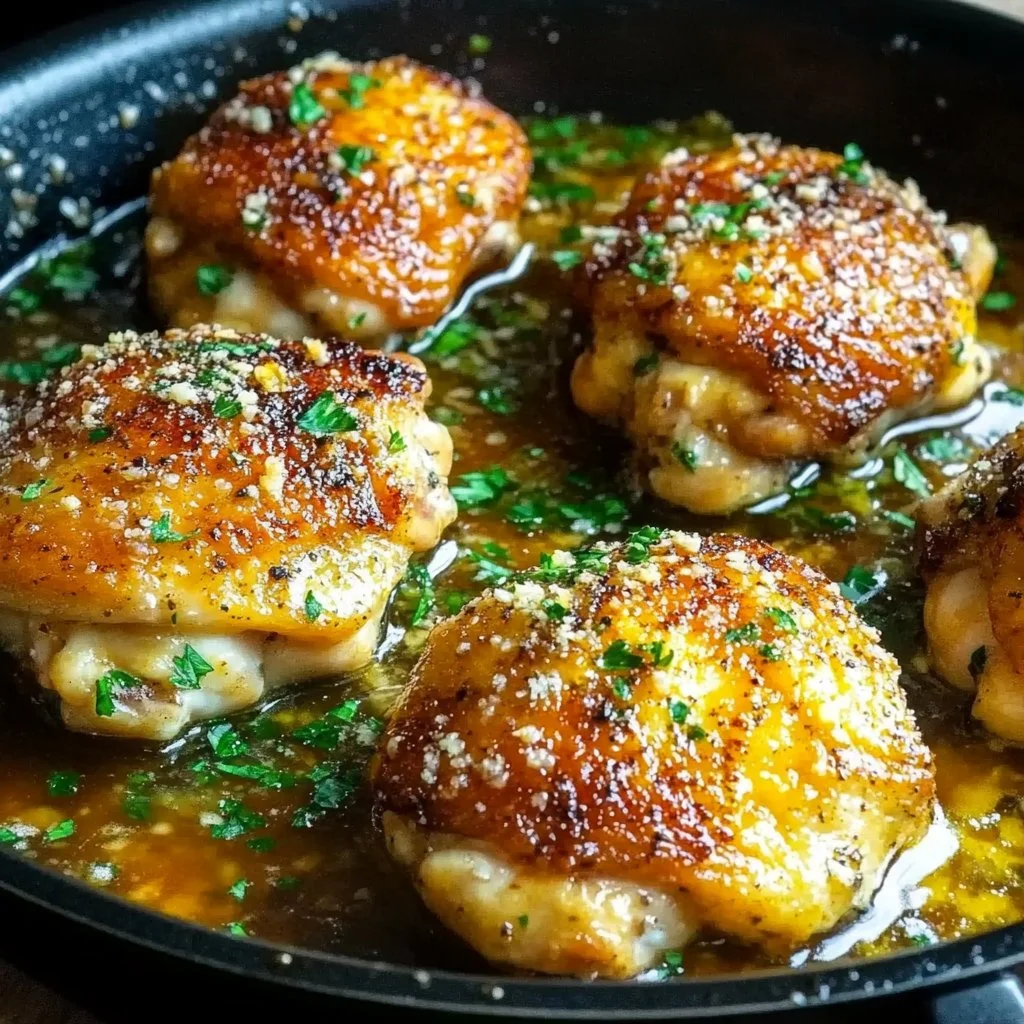 Mouthwatering Garlic Parmesan Chicken Thighs in One Pan