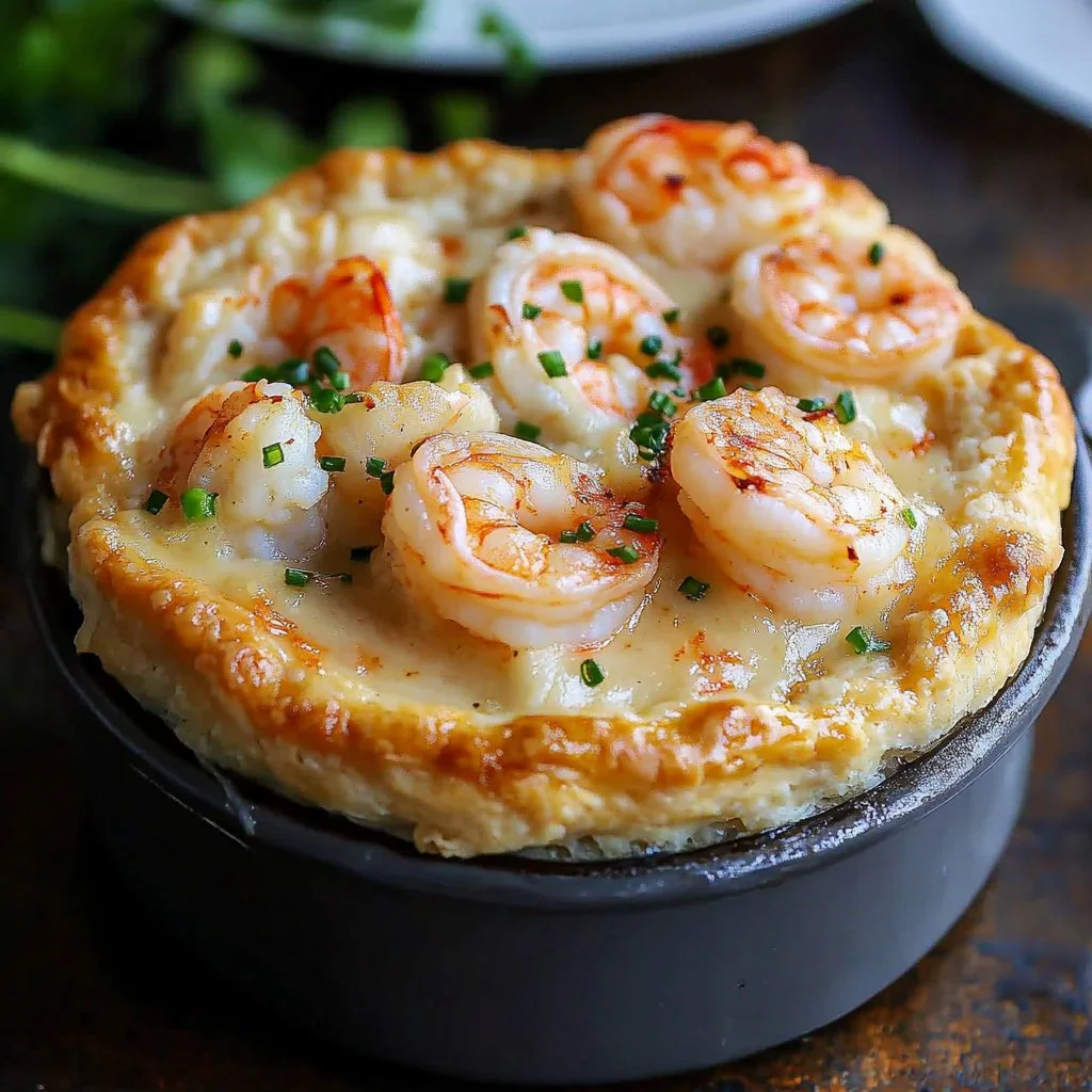 Shrimp and Lobster Cheddar Bay Biscuit Pot Pie