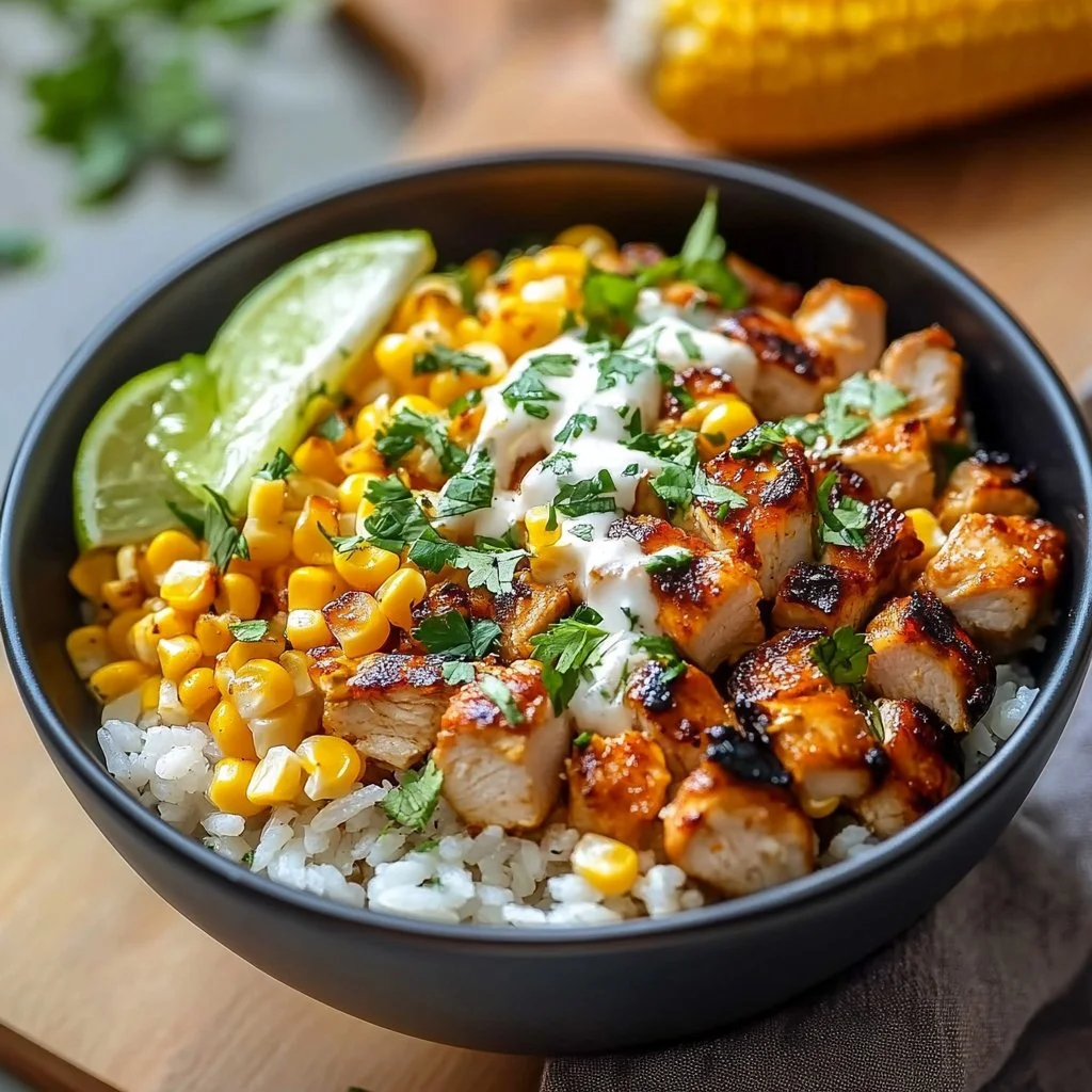 Street Corn Chicken Rice Bowl