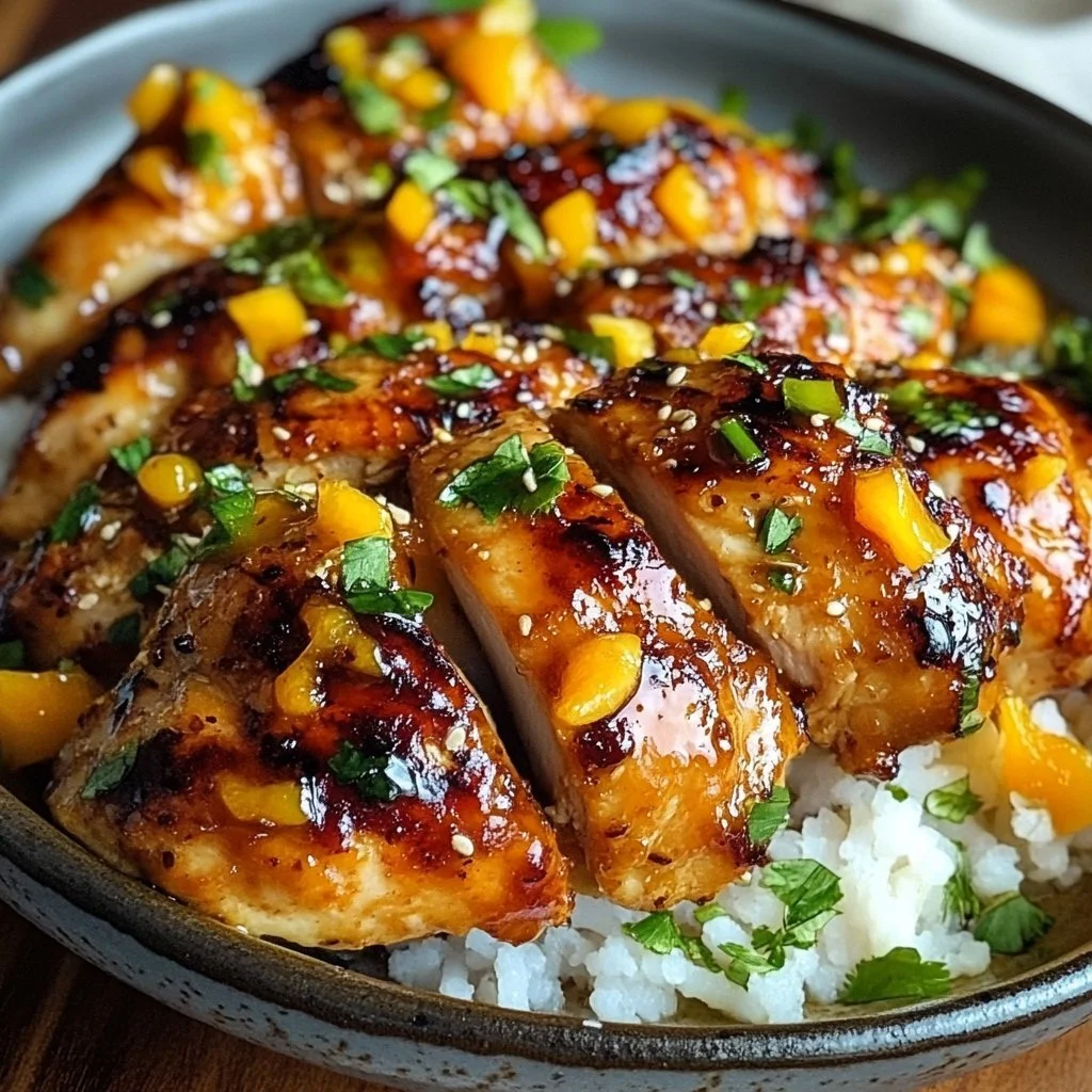 Sweet & Savory Asian Mango Glazed Chicken Twists