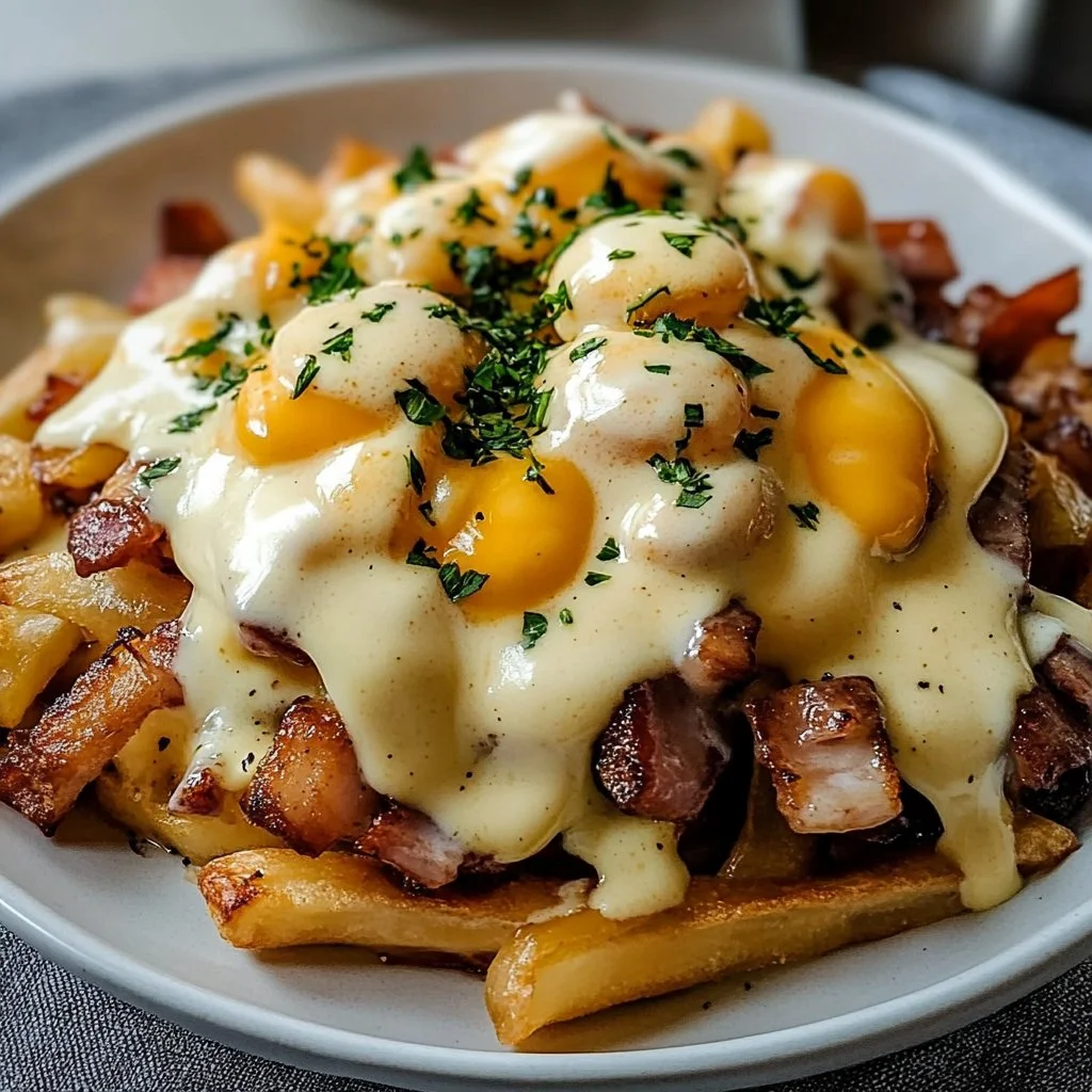 Ultimate Breakfast Poutine with Creamy Hollandaise Sauce