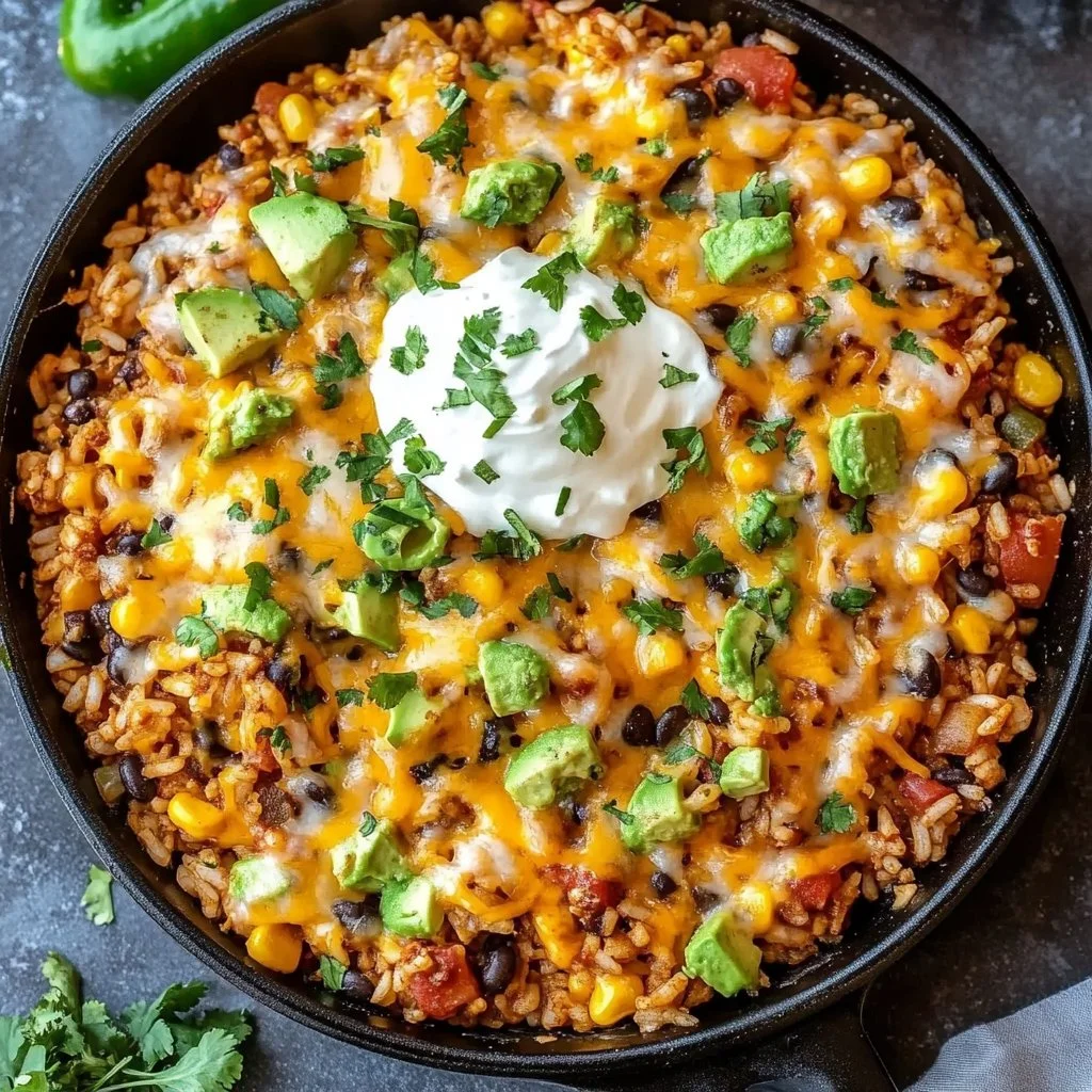 Cheesy Taco Rice Skillet