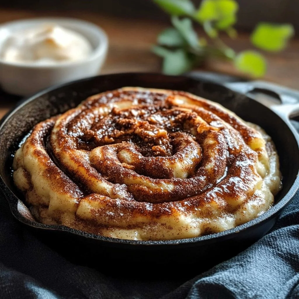 Cinnamon Roll Pancake Skillet