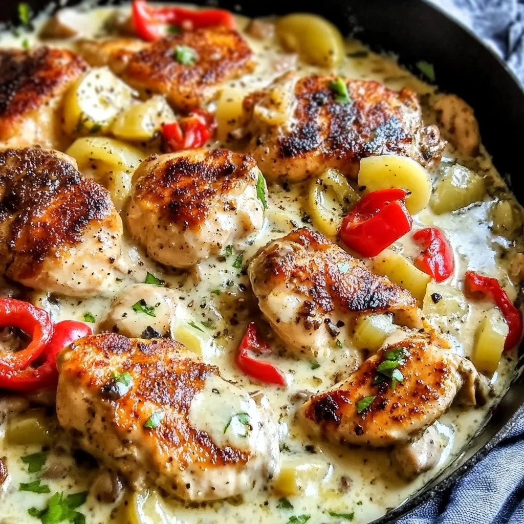 Creamy Banana Pepper Chicken Skillet