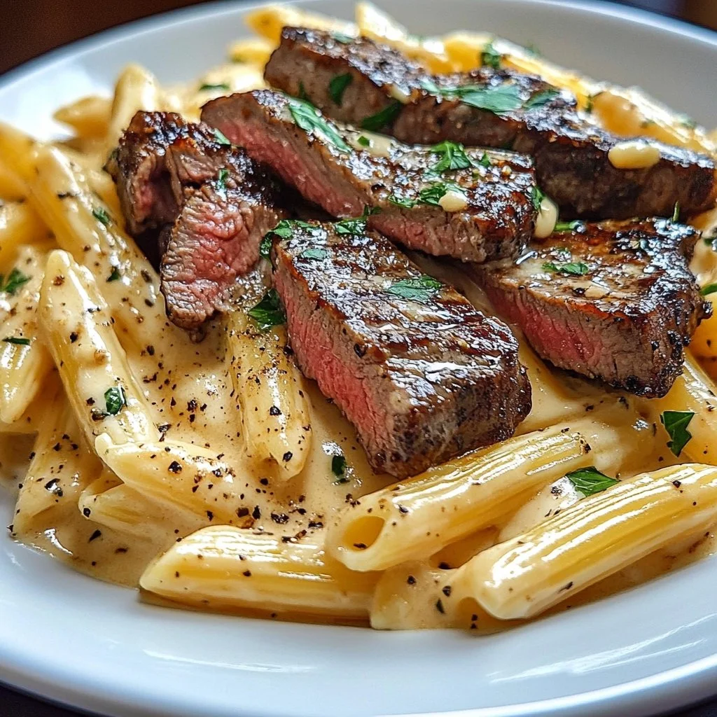 Creamy Cajun Steak Penne Pasta