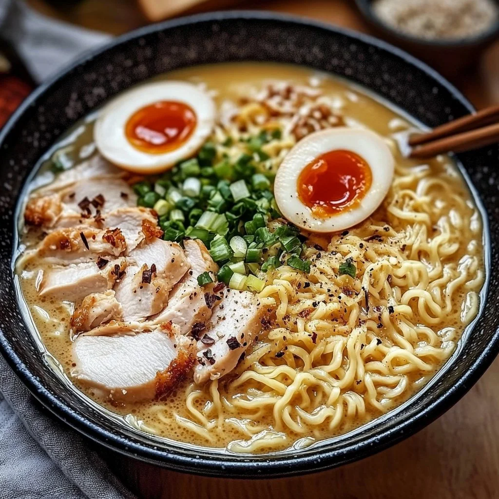 Creamy Garlic Chicken Ramen