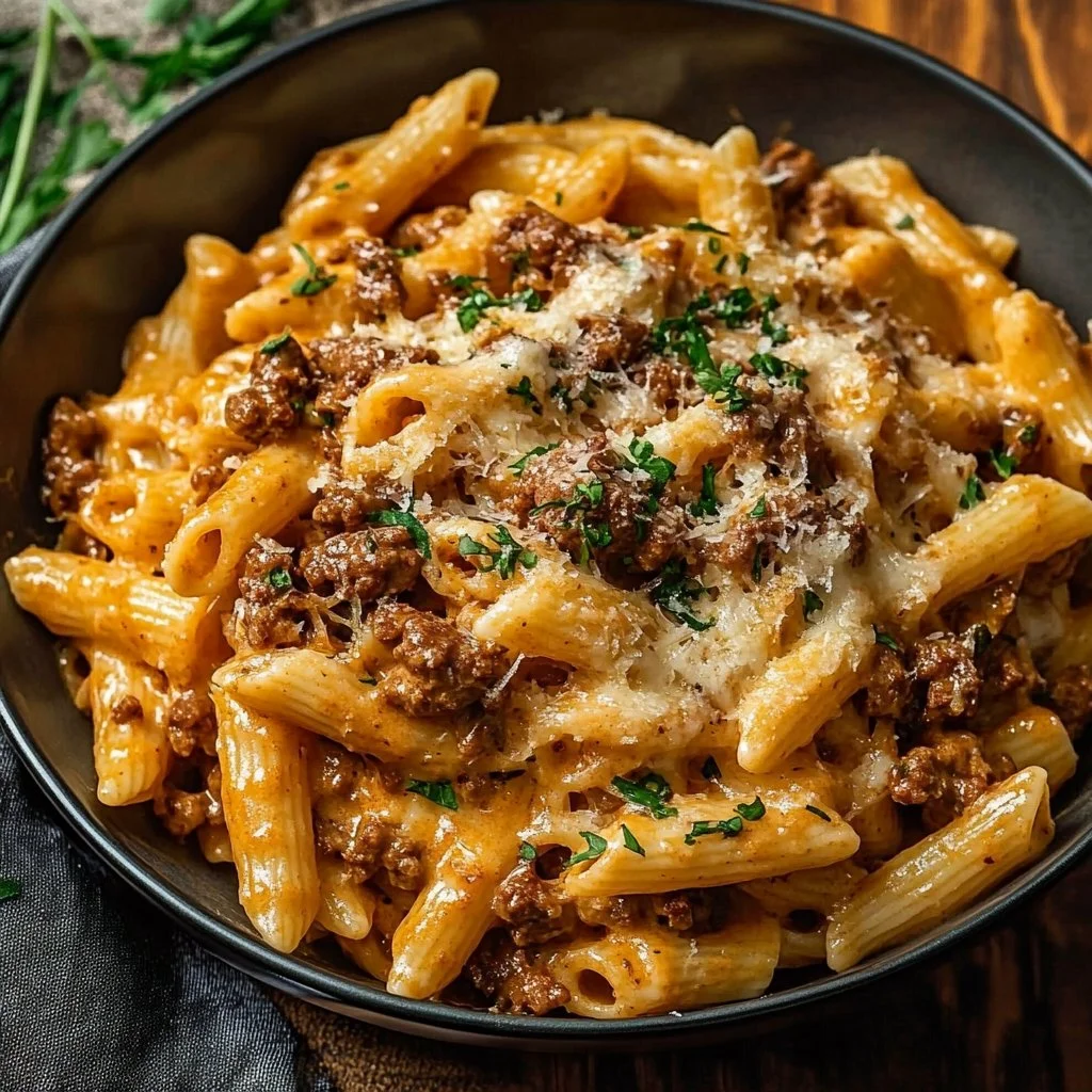 Creamy High Protein Beef Pasta