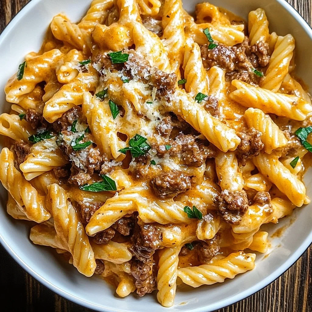 Creamy High Protein Beef Pasta