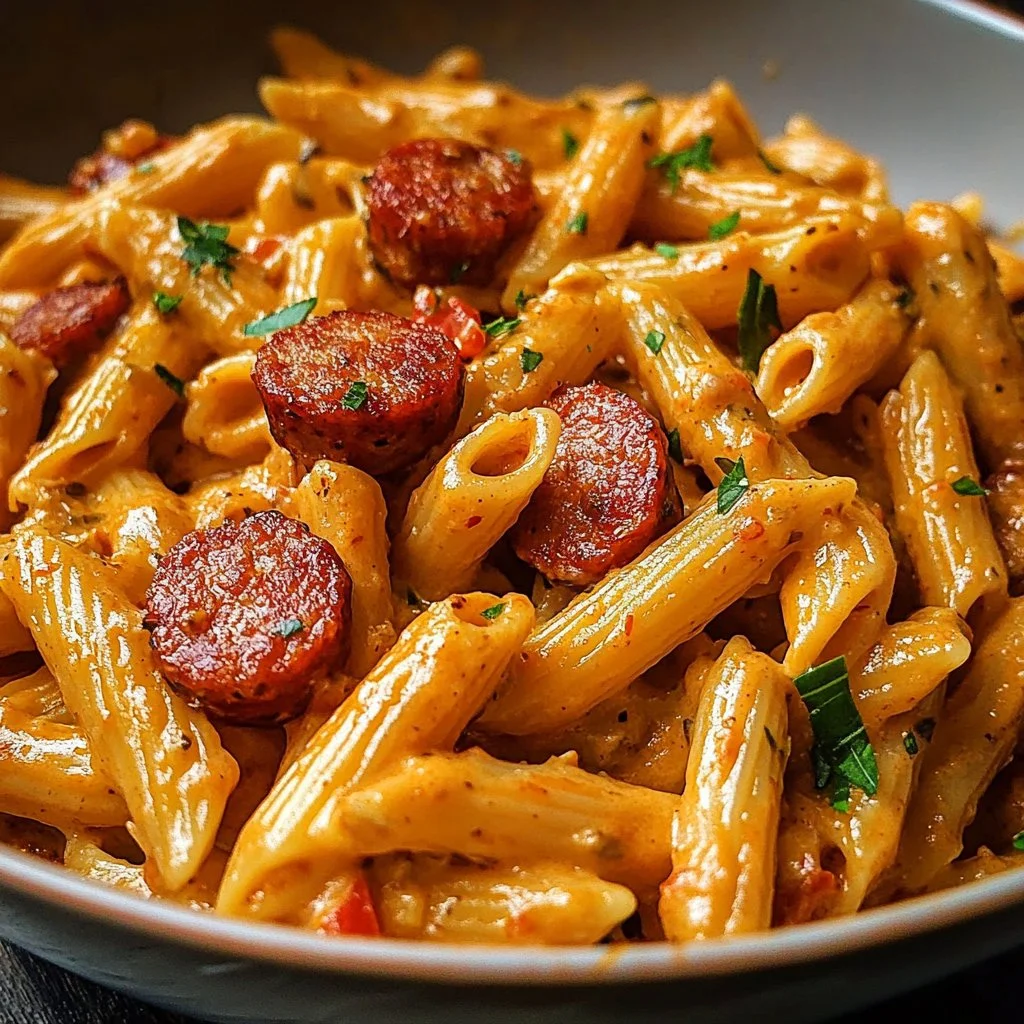 One-Pot Creamy Spicy Cajun Sausage Pasta