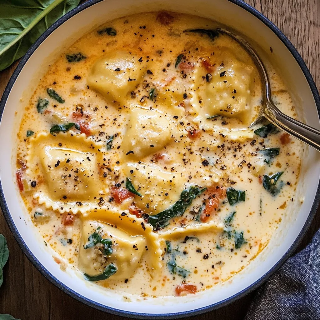 Creamy Tuscan Ravioli Soup: Comfort in Every Spoonful