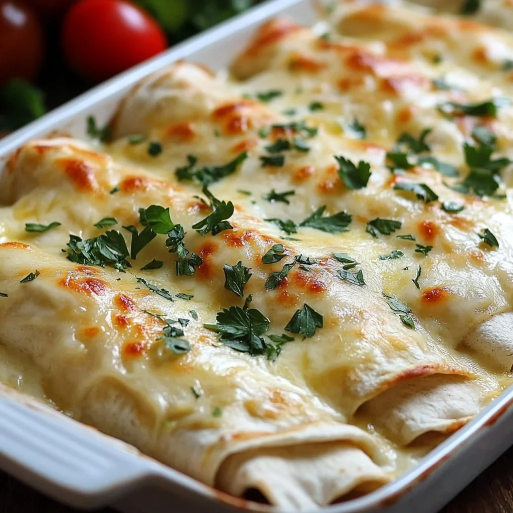 Creamy White Chicken Enchiladas