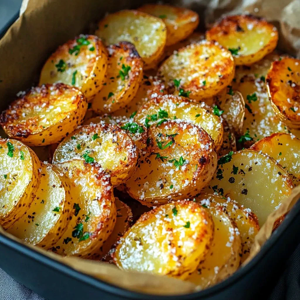 Crispy Sliced Potatoes - Easy Oven Baked Recipe