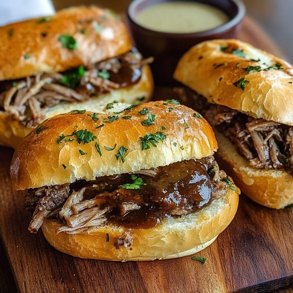 Crockpot French Dip Sandwiches