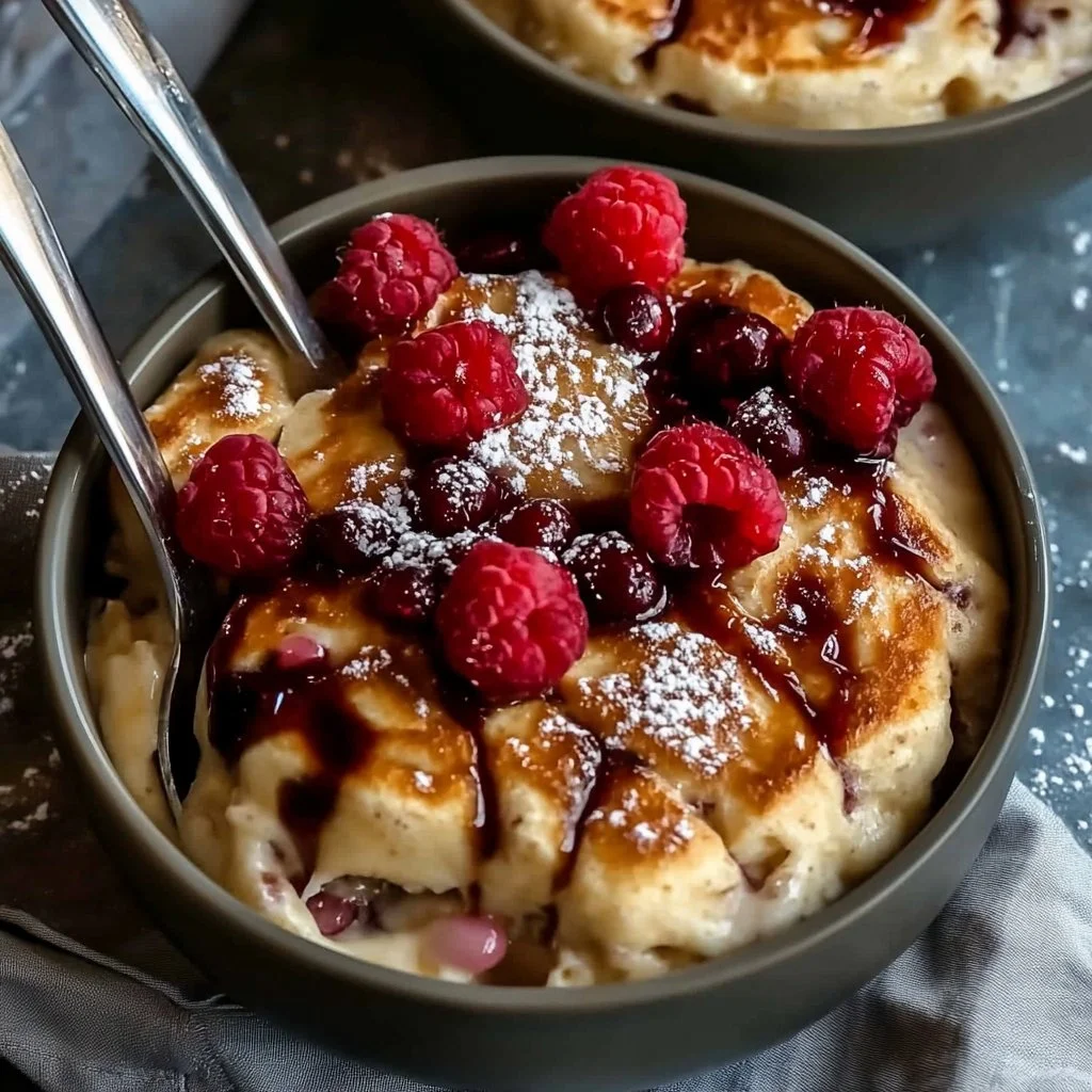 Single Serving Fluffy Baked Protein Pancake Bowls