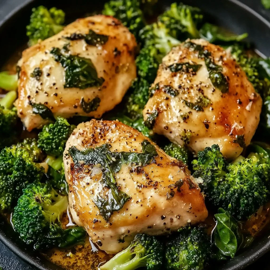 Savory Garlic Chicken with Broccoli and Spinach Bliss