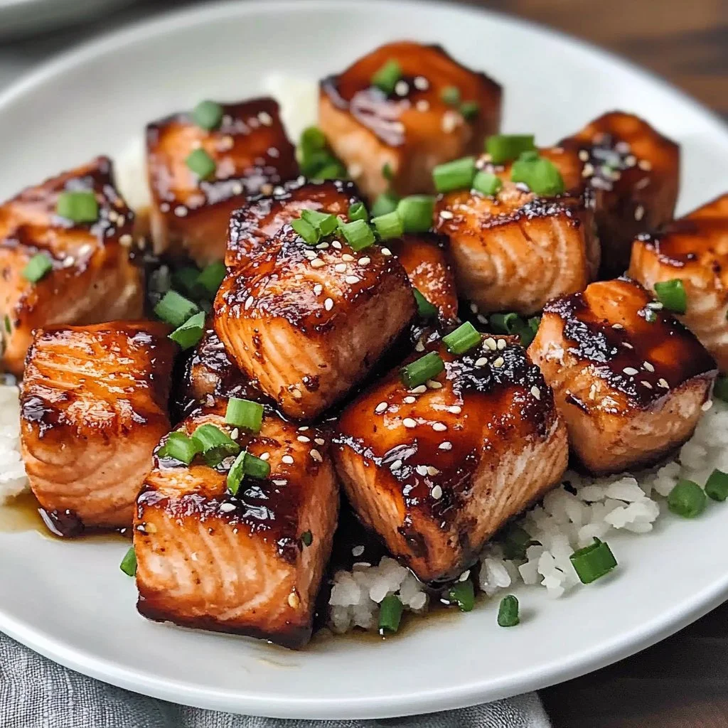 Honey Garlic Salmon Bites Recipe