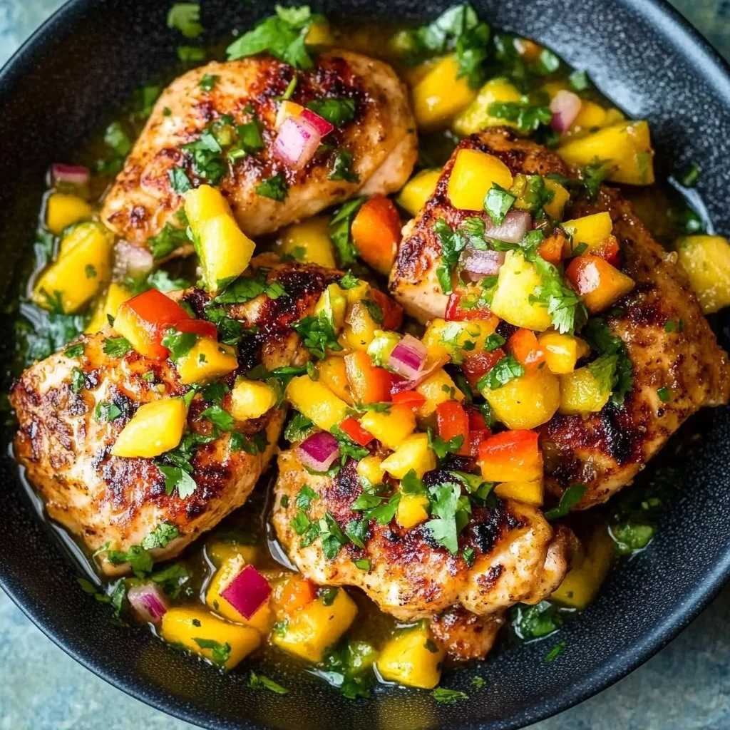 Healthy Honey Lime Chicken with Mango Salsa