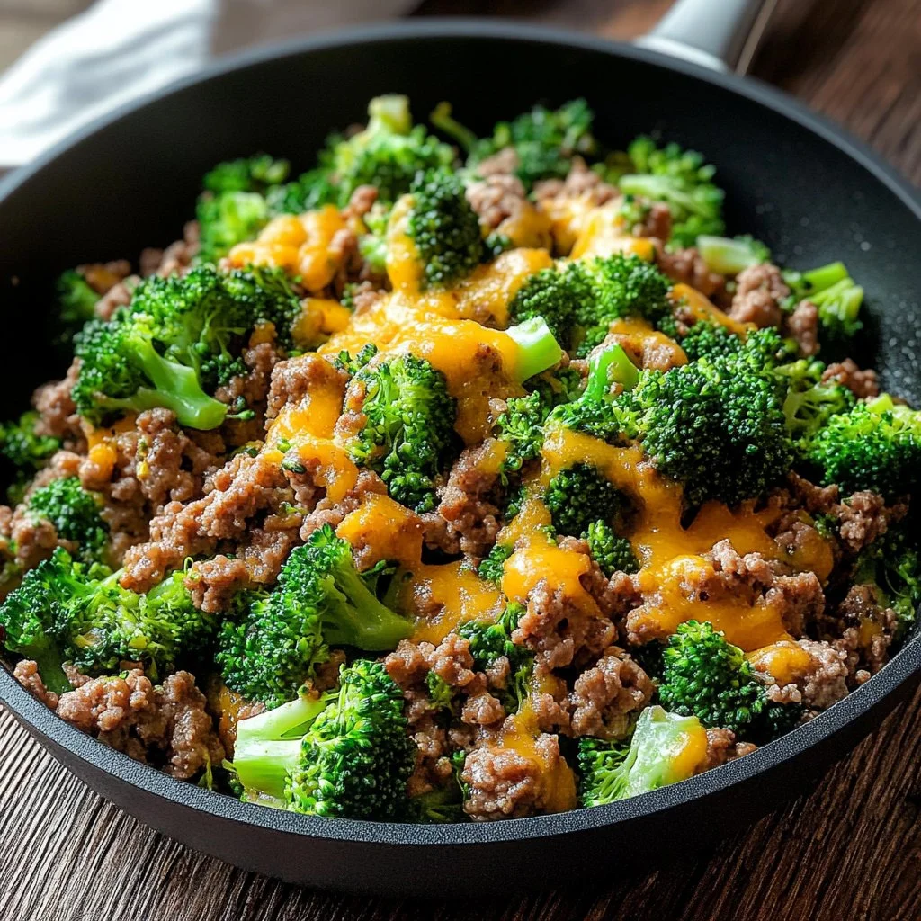 Keto Hamburger Broccoli Skillet