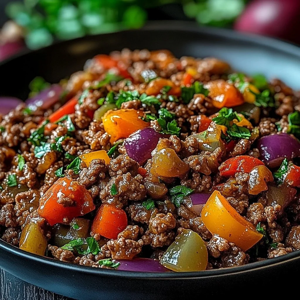 Mediterranean Ground Beef Stir Fry