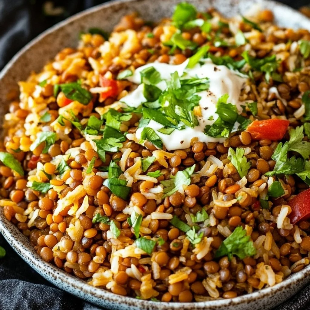 Easy Mediterranean Lentils and Rice