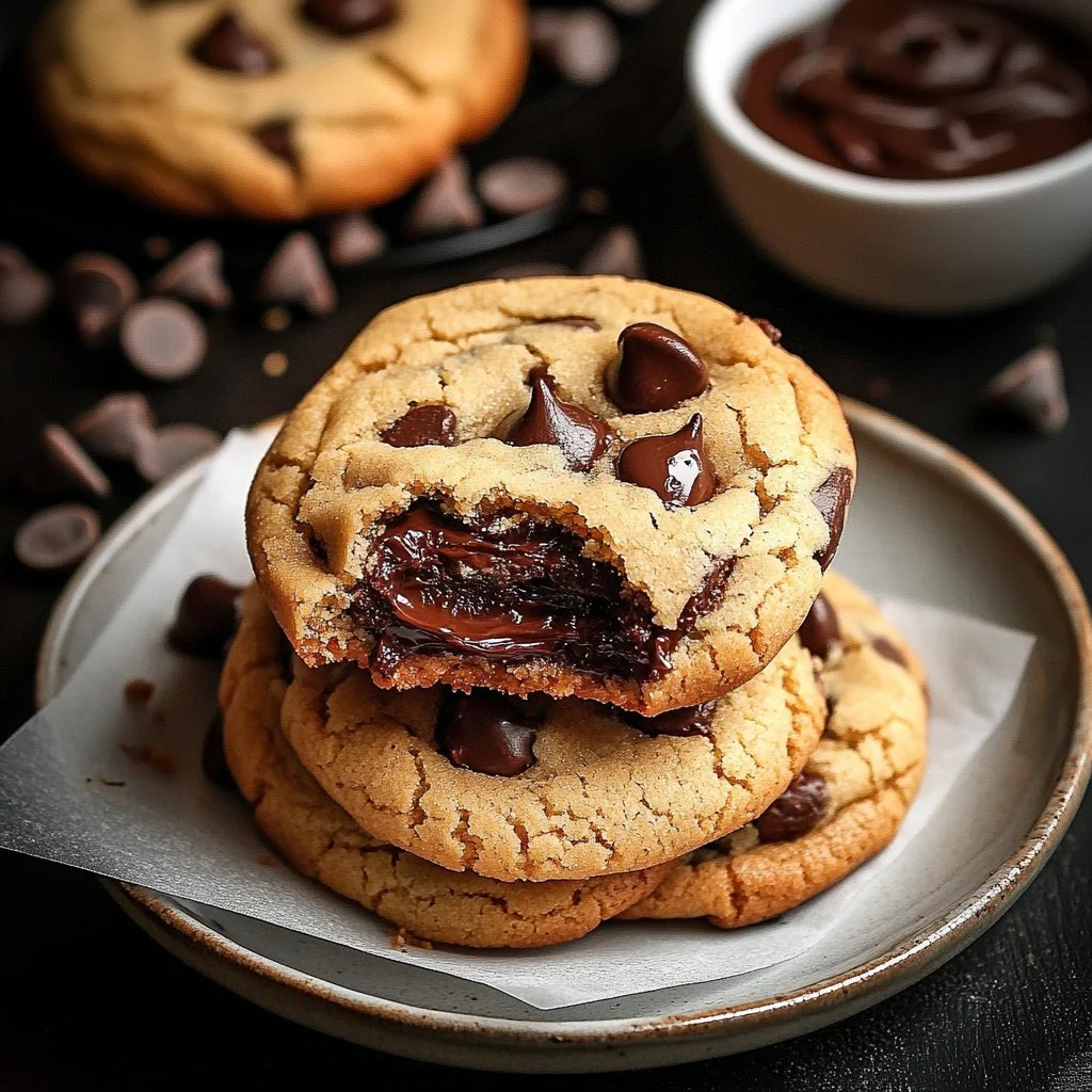 Nutella Stuffed Chocolate Chip Cookies