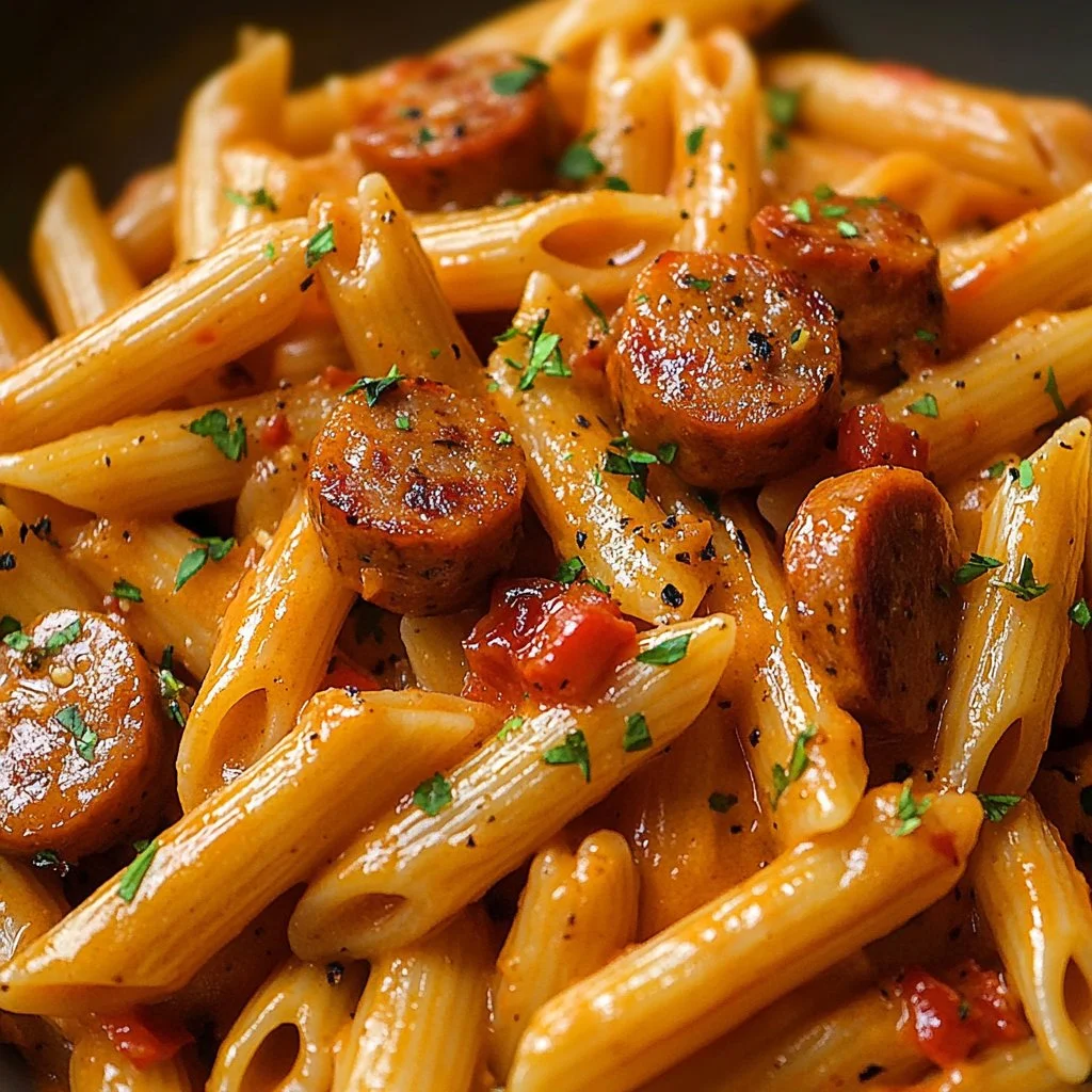 One-Pot Creamy Spicy Cajun Sausage Pasta