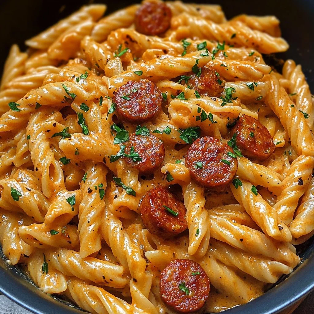 One-Pot Creamy Spicy Cajun Sausage Pasta