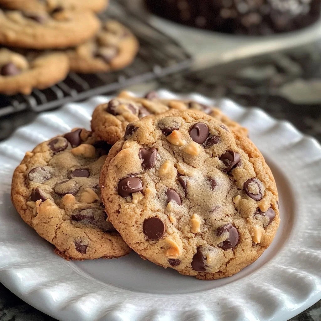 Peanut Butter Stuffed Chocolate Chip Cookies