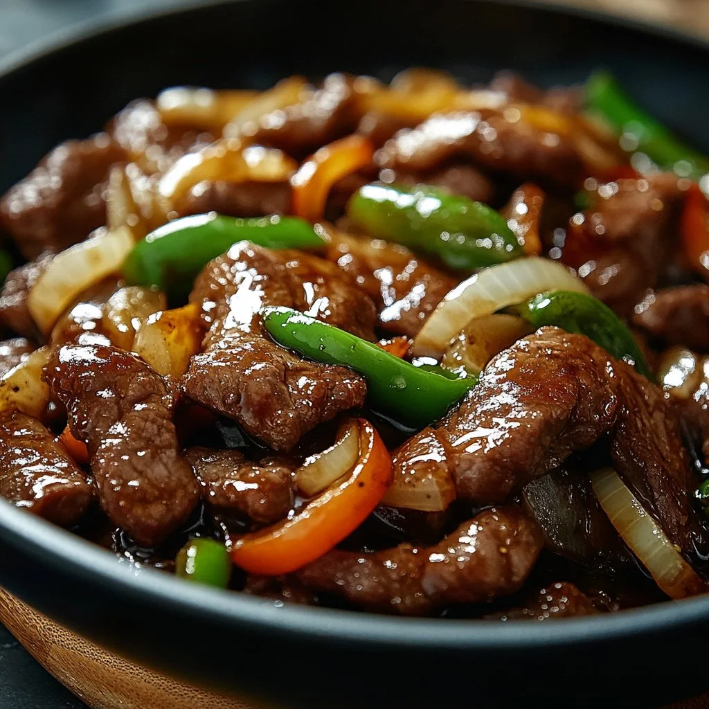 Sizzling Chinese Pepper Steak with Onions