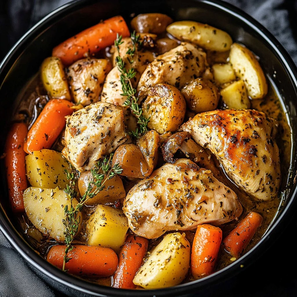 Slow Cooker Garlic Butter Chicken and Veggies