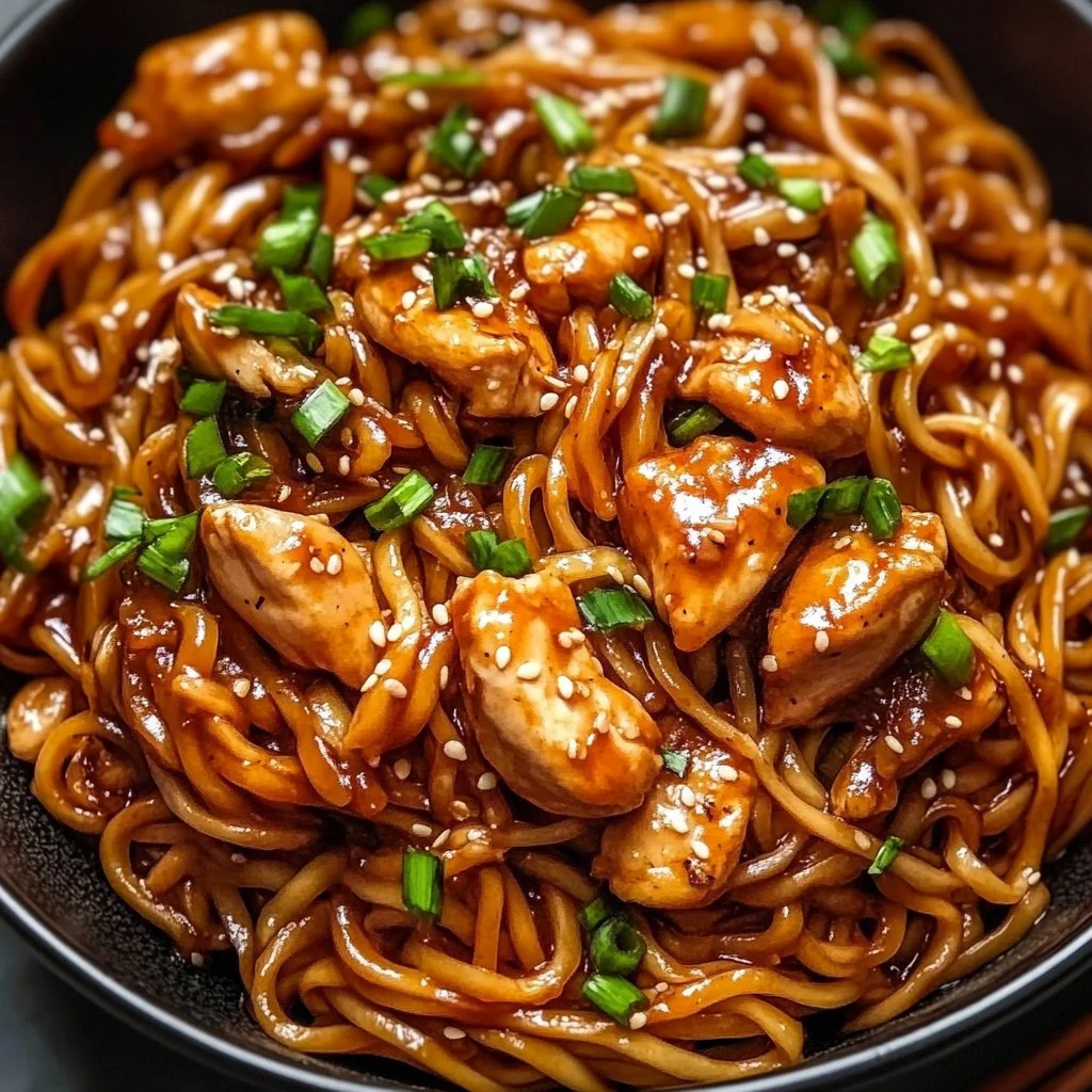 Sticky Garlic Chicken Noodles