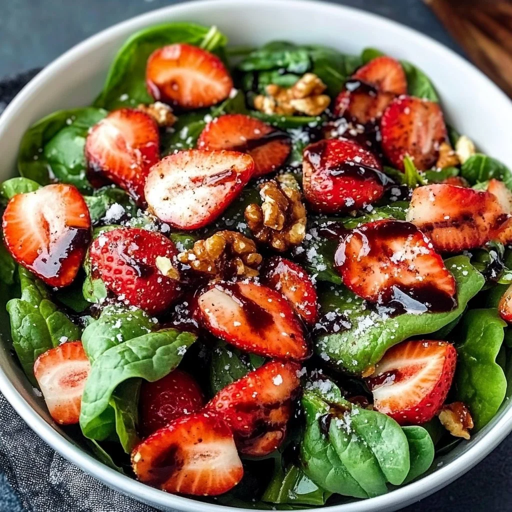 Strawberry Spinach Salad with Homemade Balsamic Vinaigrette