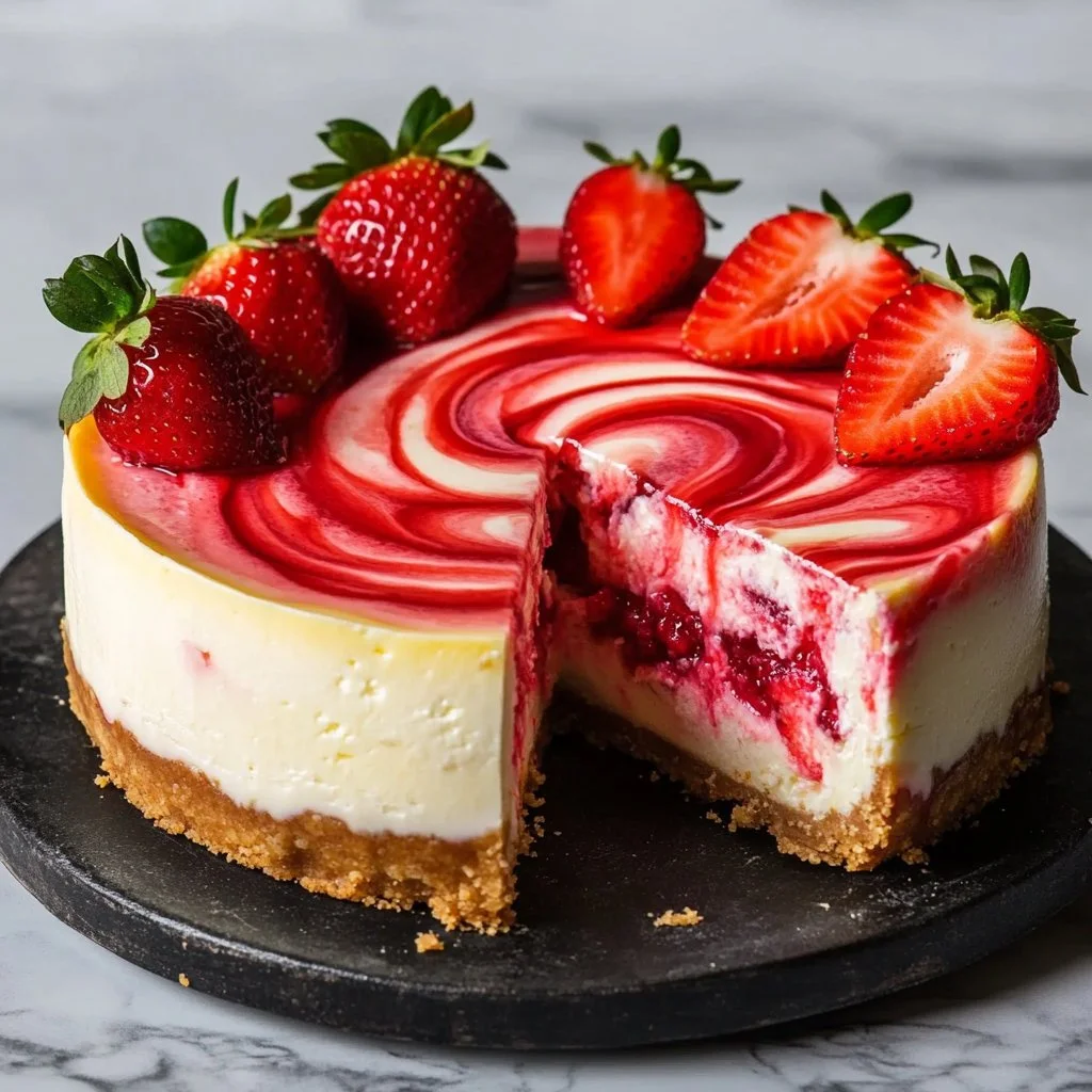 Strawberry Swirl Cheesecake Recipe