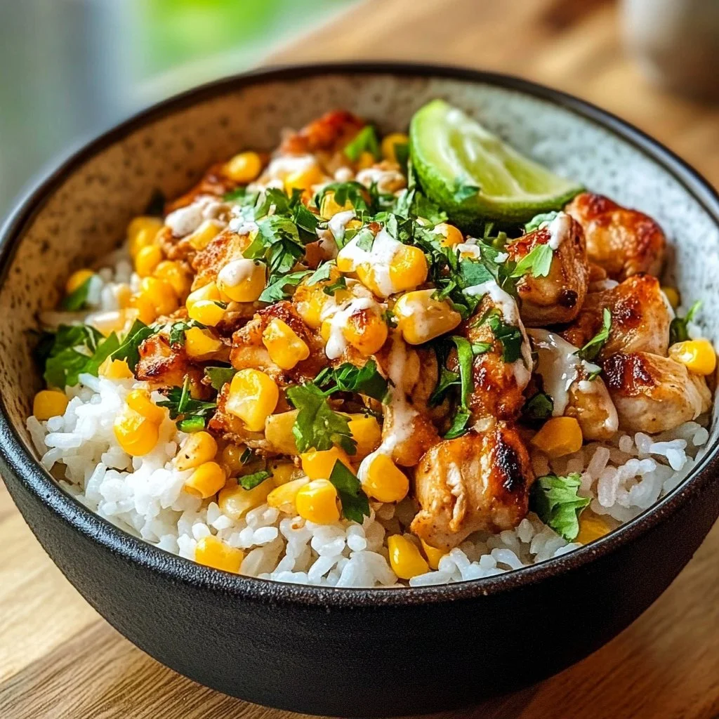 Street Corn Chicken Rice Bowl