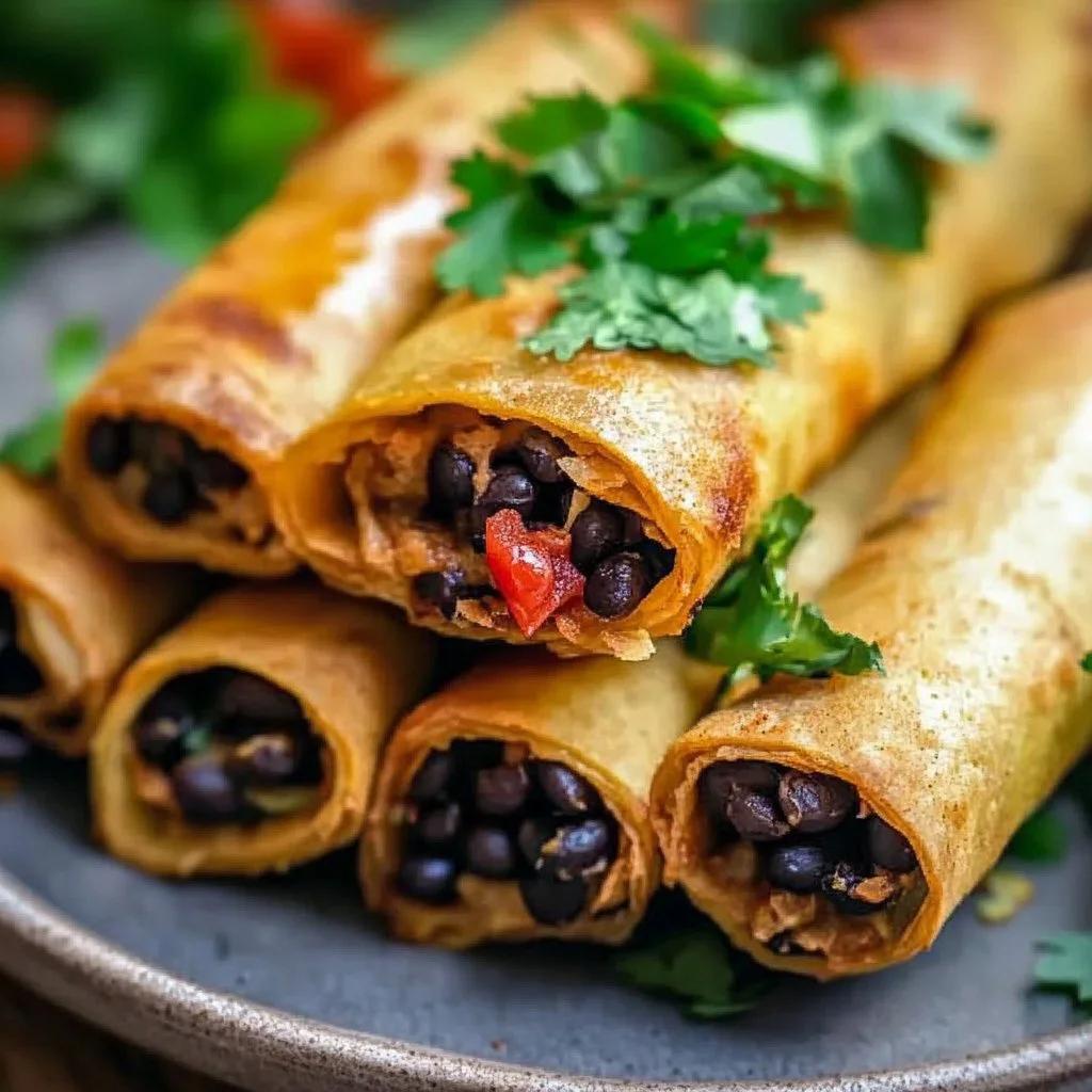 Baked Black Bean Taquitos