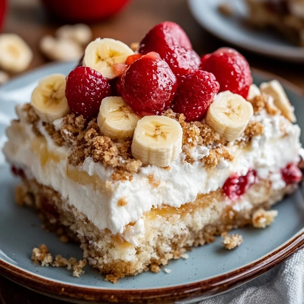 Easy Banana Split Dump Cake