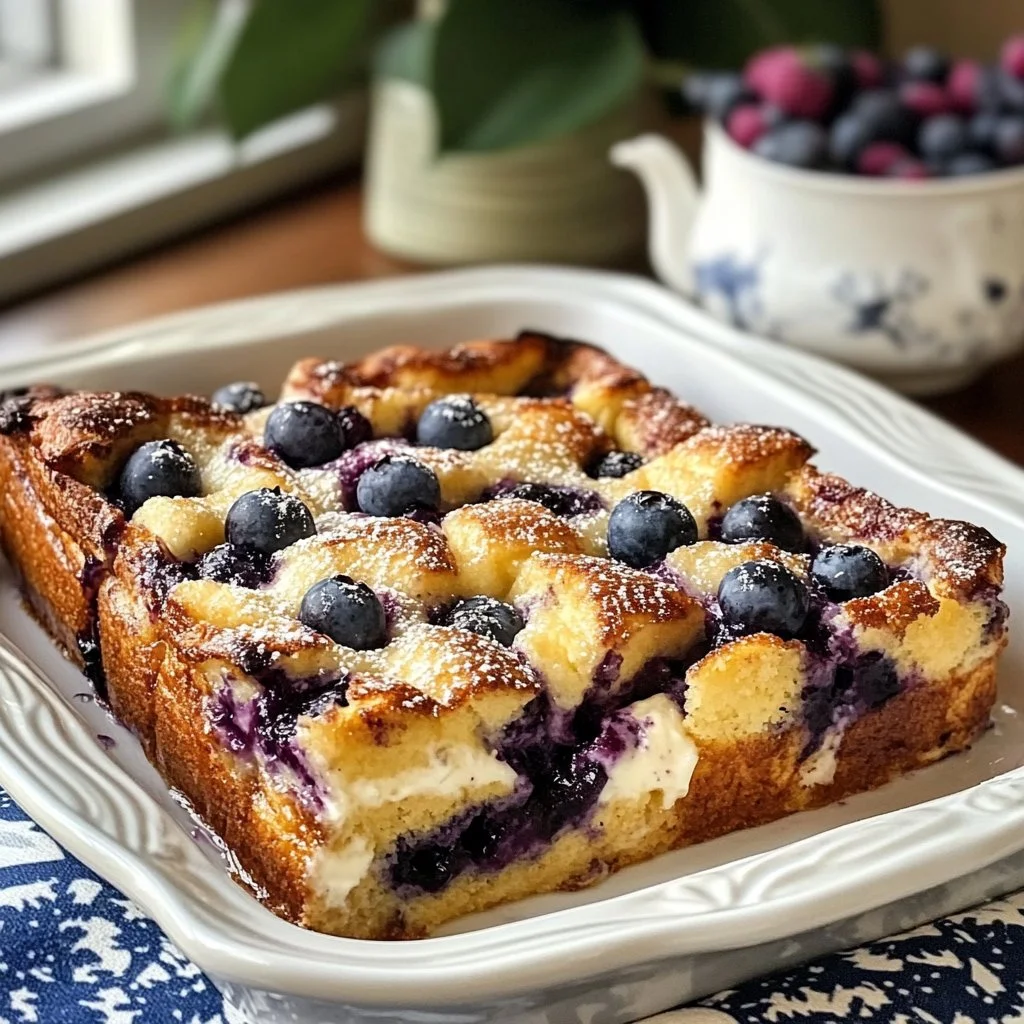 Blueberry Cream Cheese French Toast Casserole