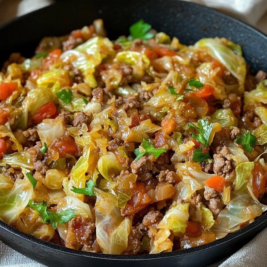 Cabbage Roll Skillet (Easy Keto Ground Beef Dinner Recipe)