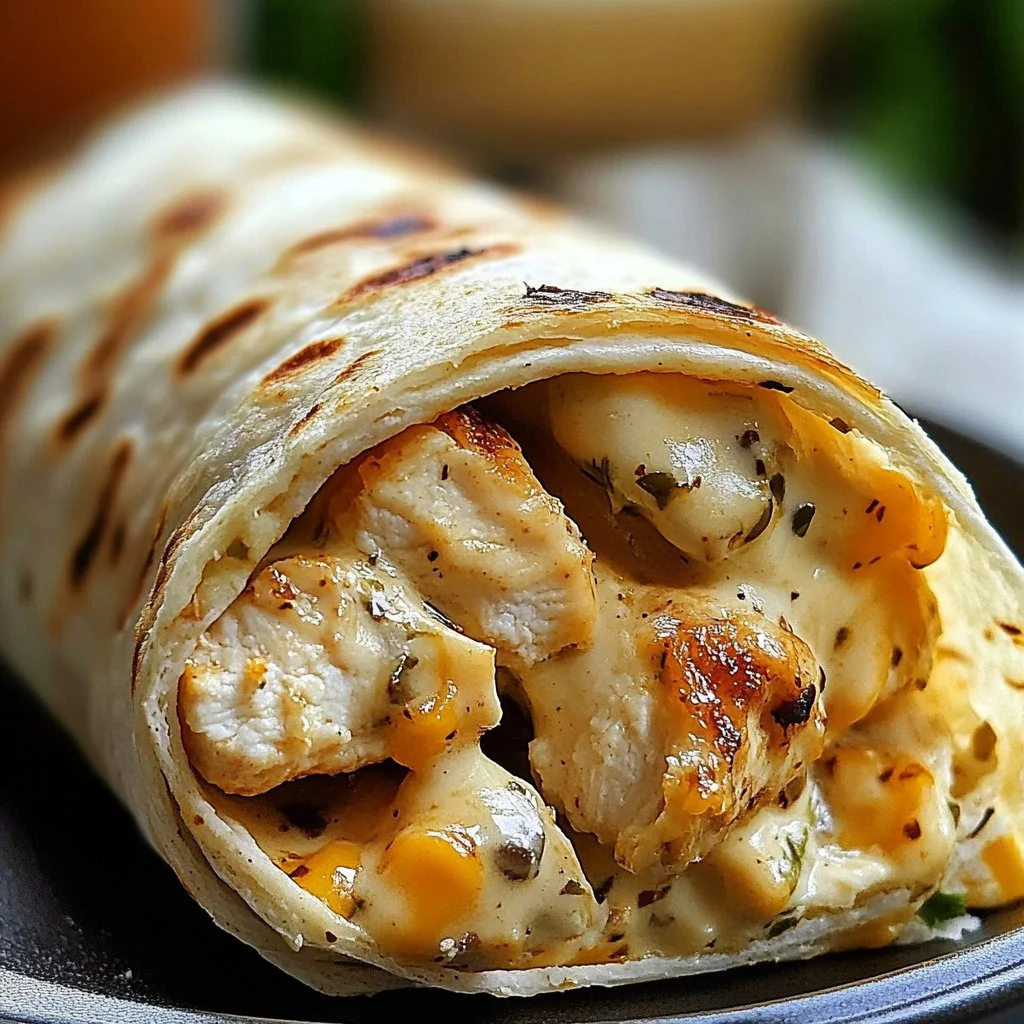 Cheesy Garlic Chicken Wraps