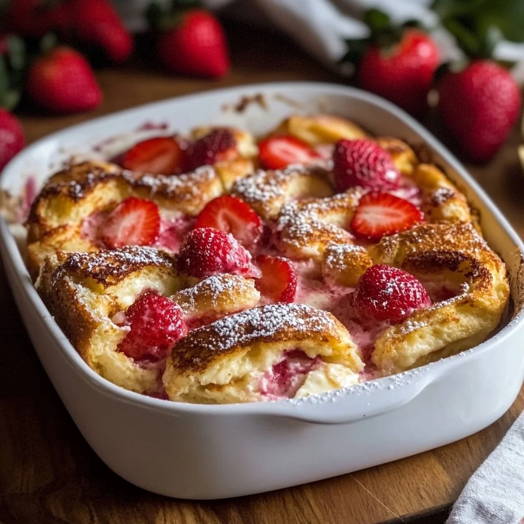 Strawberry Cream Cheese French Toast Bake